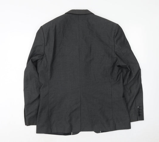 Red Herring Mens Grey Polyacrylate Fibre Jacket Suit Jacket Size 42 Regular