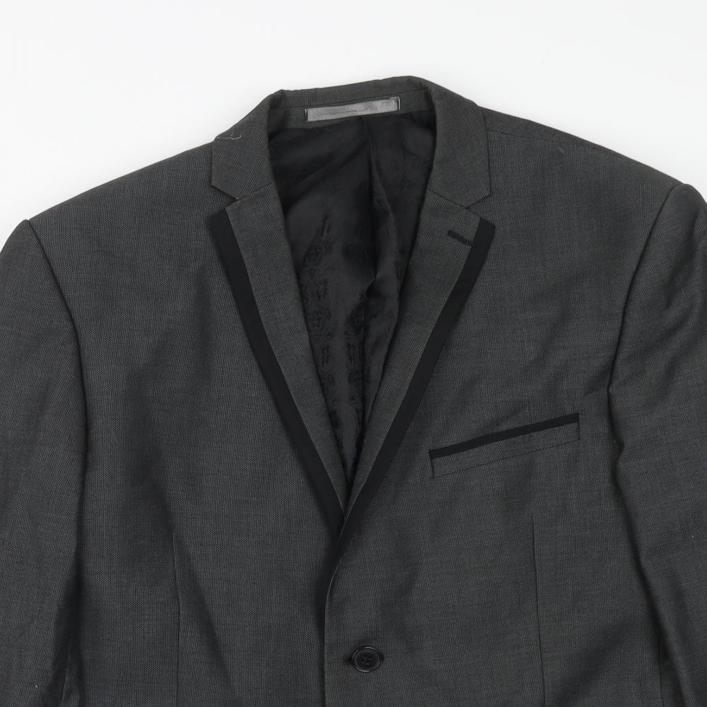 Red Herring Mens Grey Polyacrylate Fibre Jacket Suit Jacket Size 42 Regular