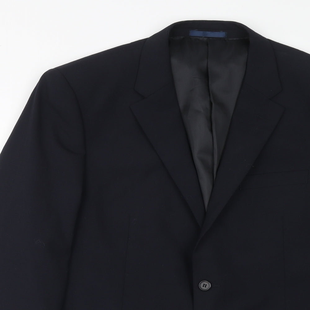 Charlton Gray Mens Blue Polyester Jacket Suit Jacket Size 44 Regular