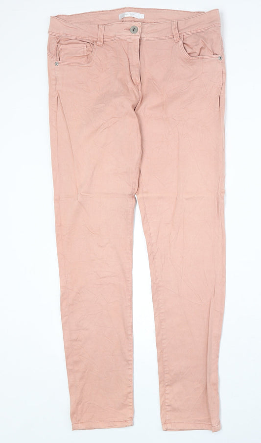 Piza Italia Womens Pink Cotton Skinny Jeans Size 33 in Regular Zip