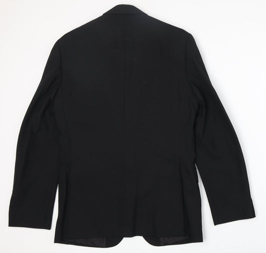 Falconry Mens Black Polyester Jacket Suit Jacket Size 38 Regular