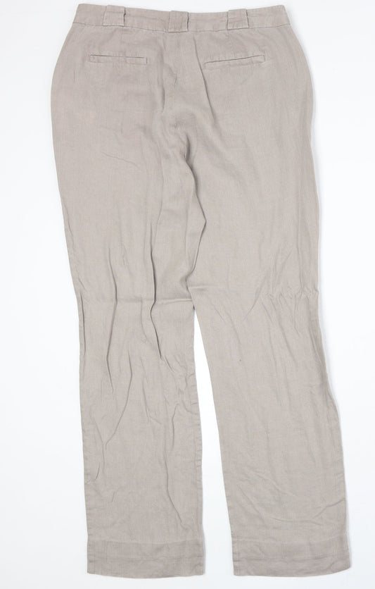 Punt Roma Womens Beige Polyester Trousers Size 12 Regular Zip
