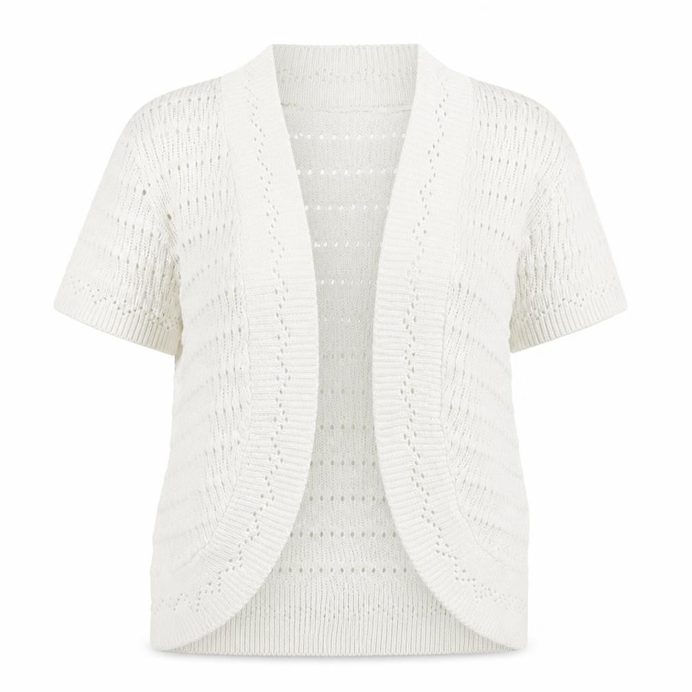 V Eve Womens Ivory V-Neck Geometric Cotton Cardigan Jumper Size M - Size M/L