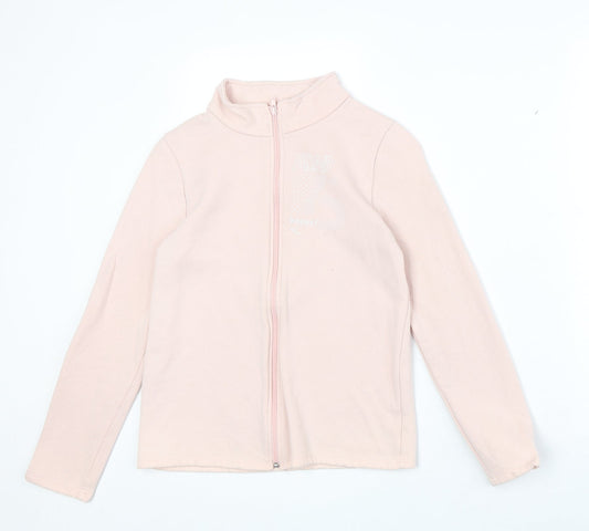 DECATHLON Girls Pink Jacket Size 12 Years Zip
