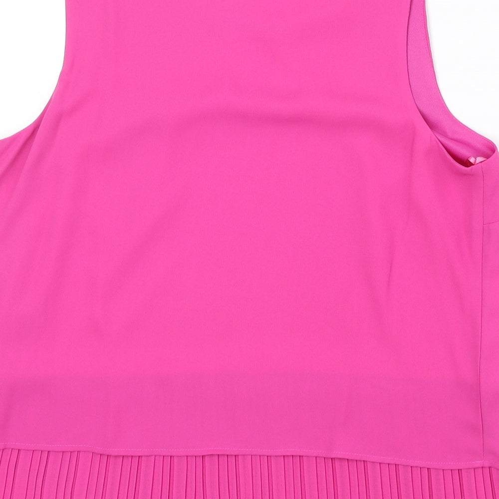 Dunnes Stores Womens Pink Polyester Basic Tank Size 10 Round Neck