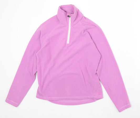 Tenson Womens Pink Polyester Pullover Sweatshirt Size 6 Zip