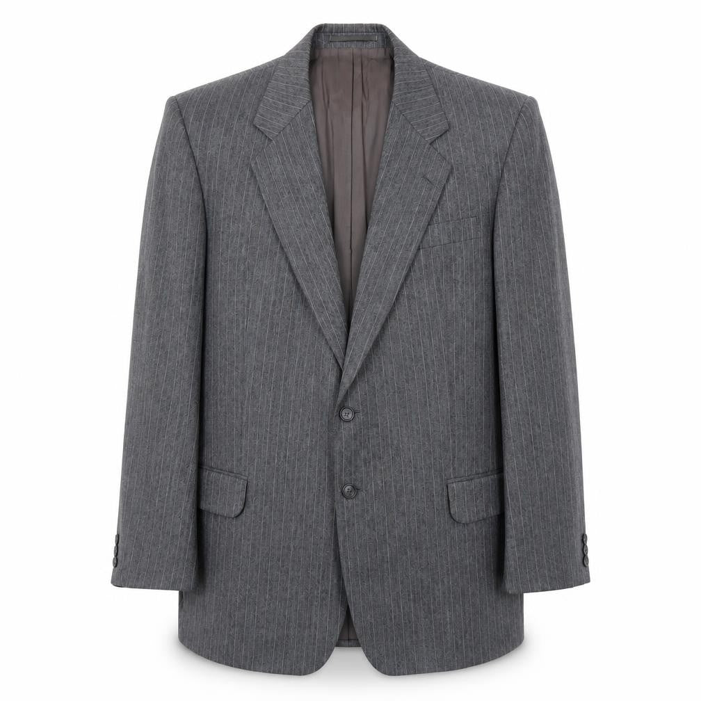 Marks and Spencer Mens Grey Striped Wool Jacket Suit Jacket Size 44 Regular