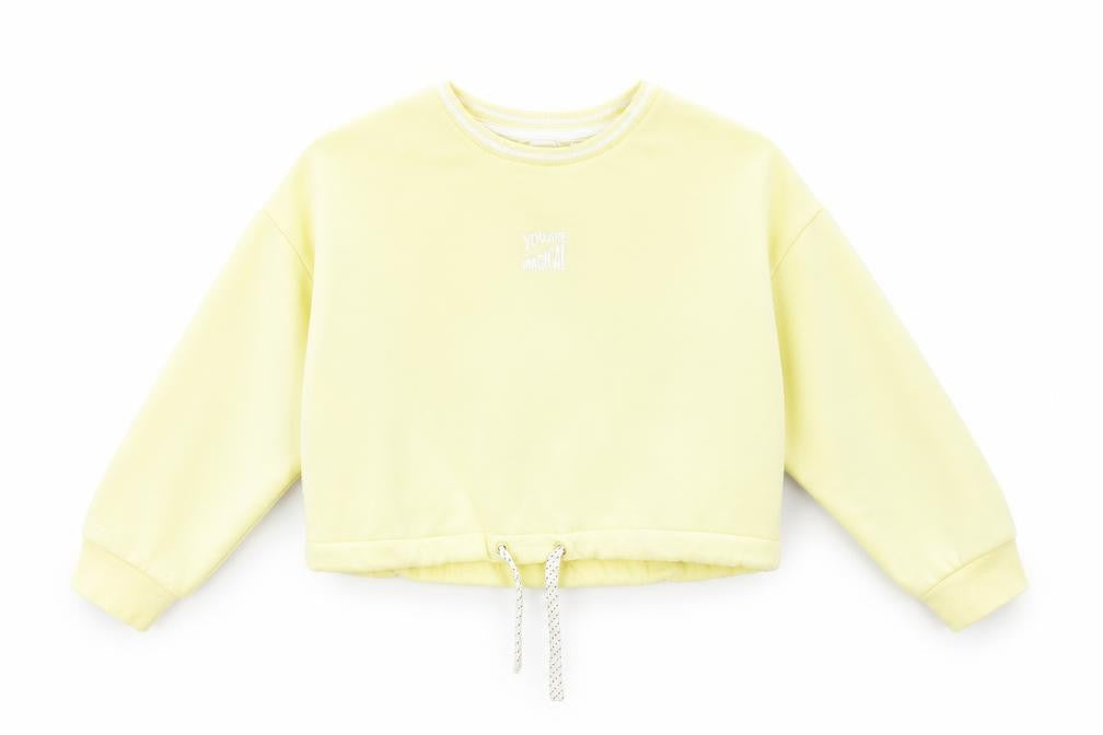 Marks and Spencer Girls Yellow Cotton Pullover Sweatshirt Size 6-7 Years Pullover