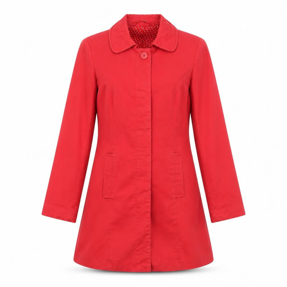 Savoir Womens Red Overcoat Coat Size 12 Button
