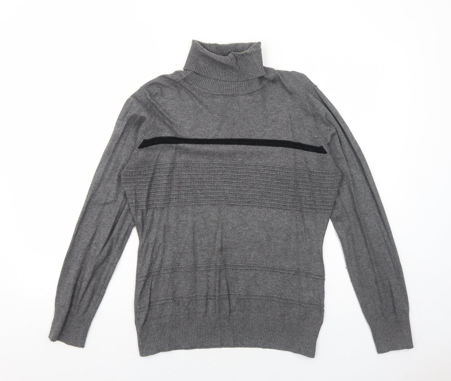 Saloos Womens Grey Roll Neck Viscose Pullover Jumper Size M