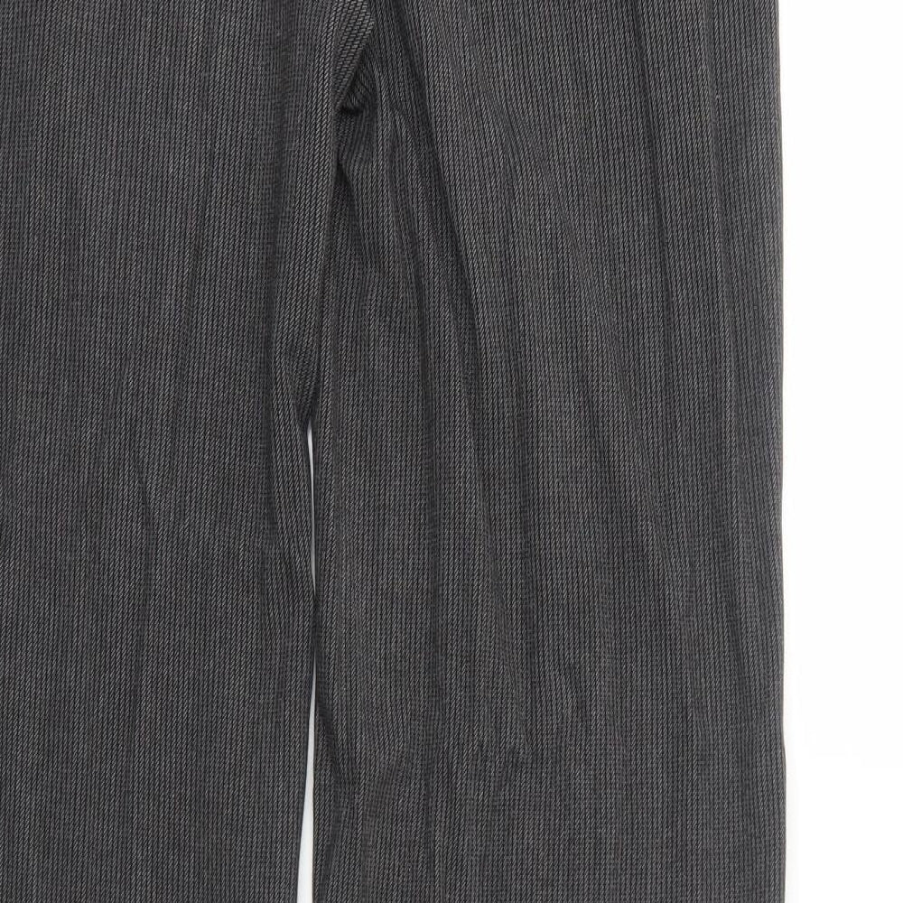 NEXT Womens Grey Striped Polyester Trousers Size 10 Regular Zip