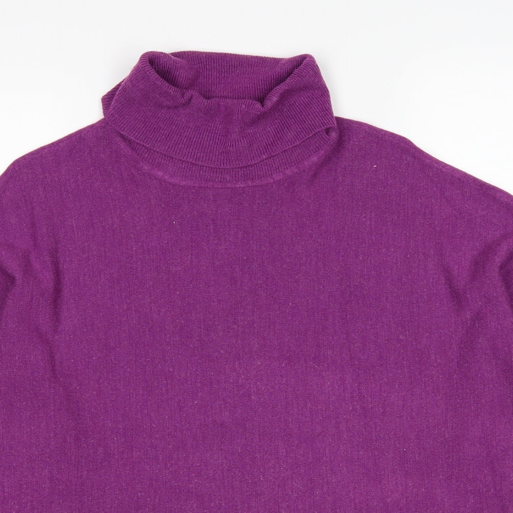 BHS Womens Purple Roll Neck Acrylic Pullover Jumper Size 10