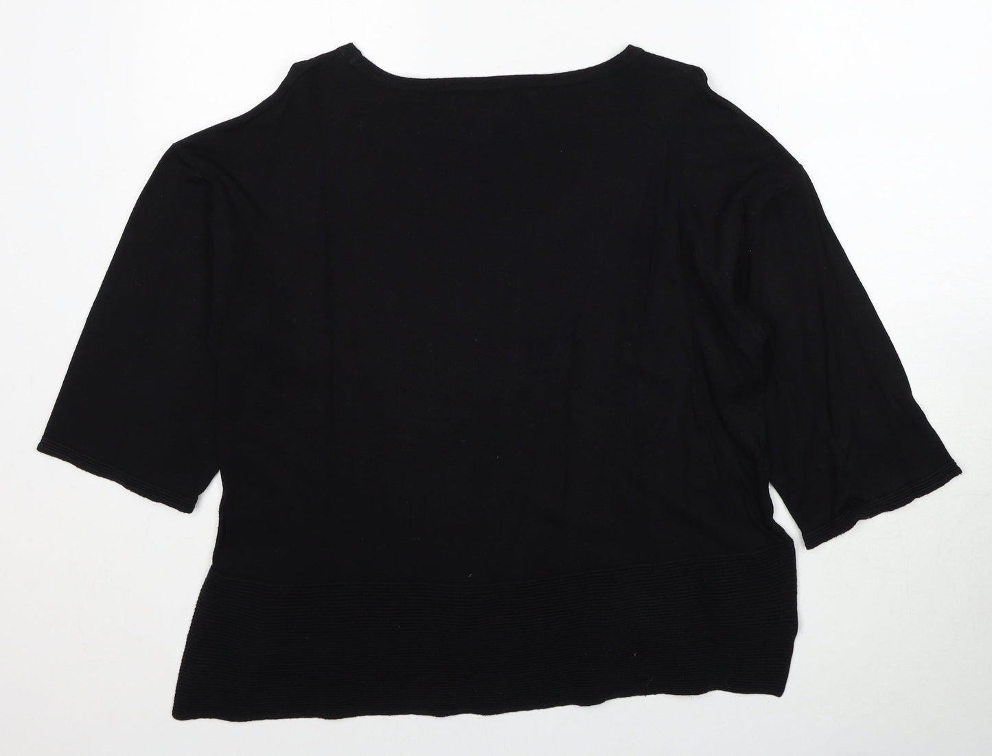 NEXT Womens Black Round Neck Cotton Pullover Jumper Size 12