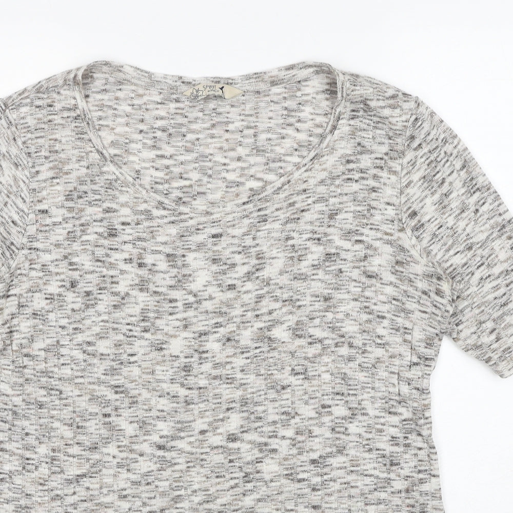 M&Co Womens Beige Scoop Neck Viscose Pullover Jumper Size 14