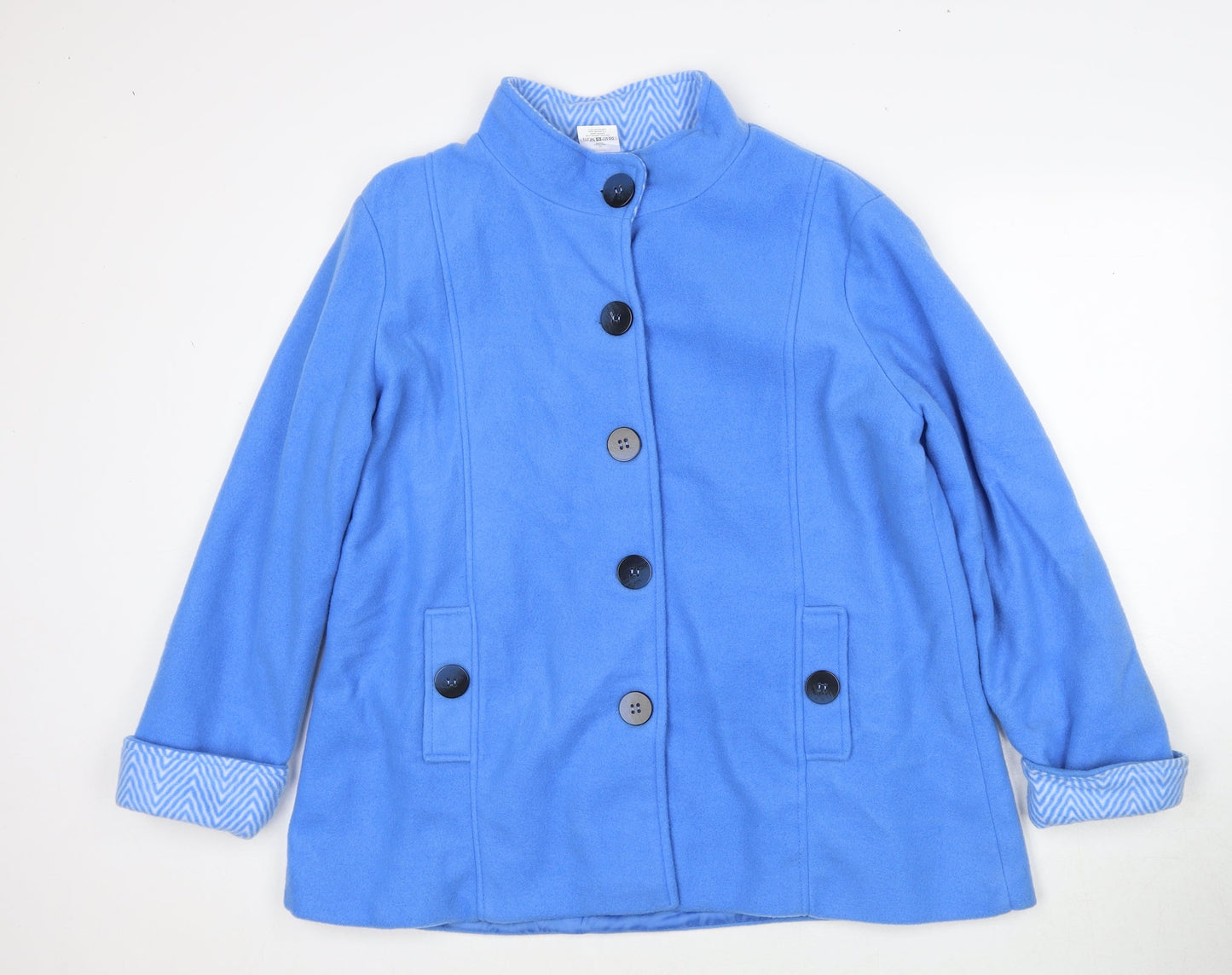 Anne de Lancey Womens Blue Jacket Size L Button