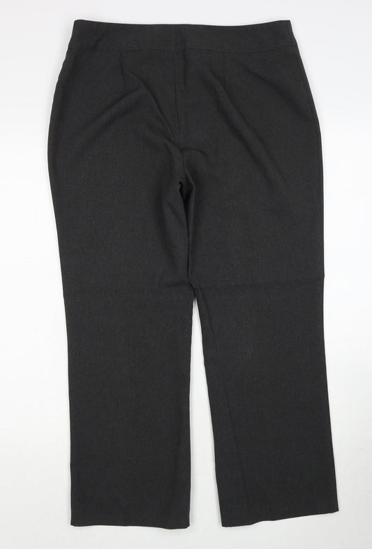 Papaya Womens Grey Polyester Trousers Size 14 Regular Zip