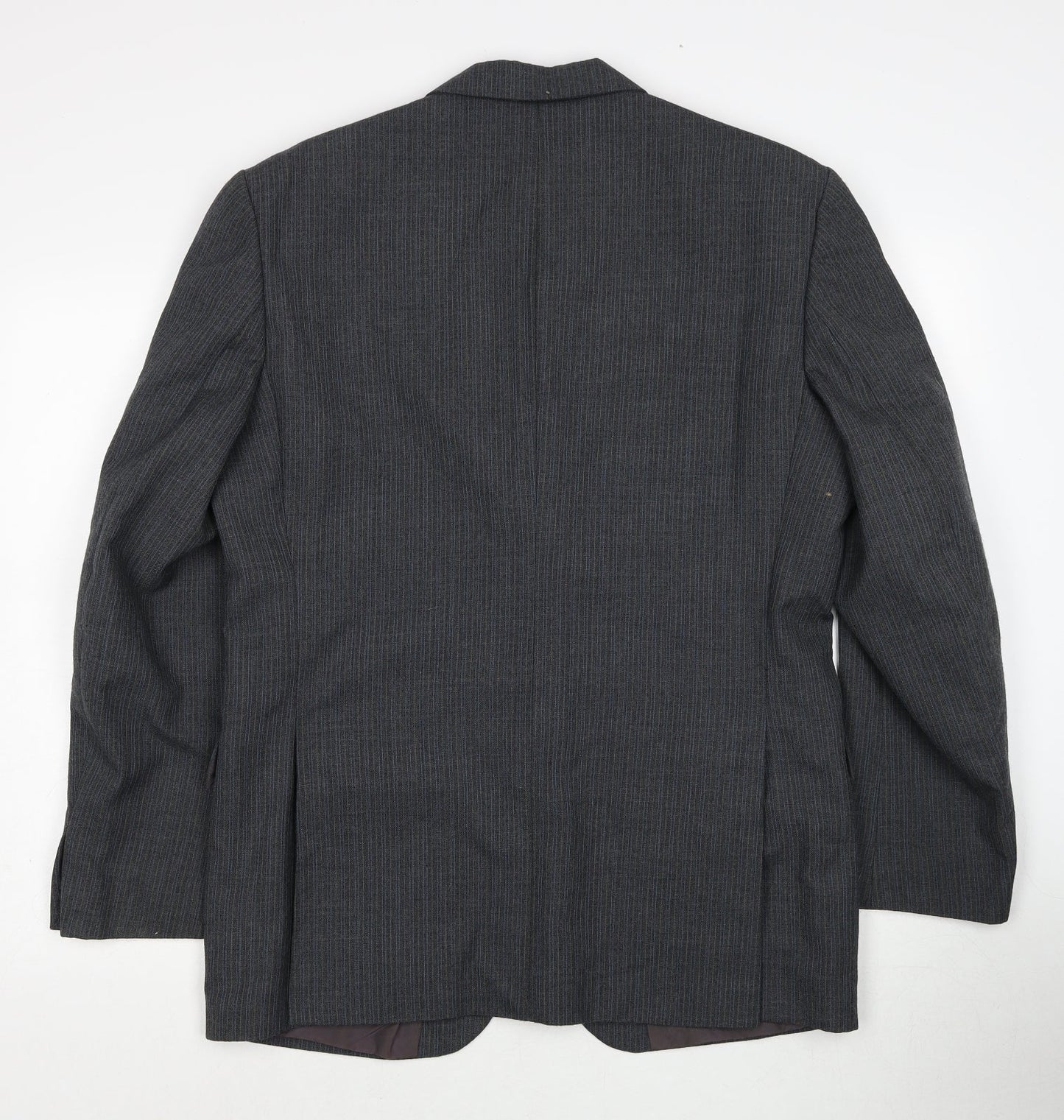 Preworn Mens Grey Polyester Jacket Suit Jacket Size 42 Regular