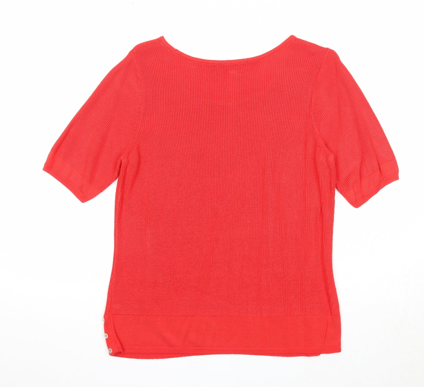 Marks and Spencer Womens Red Round Neck Viscose Pullover Jumper Size 12