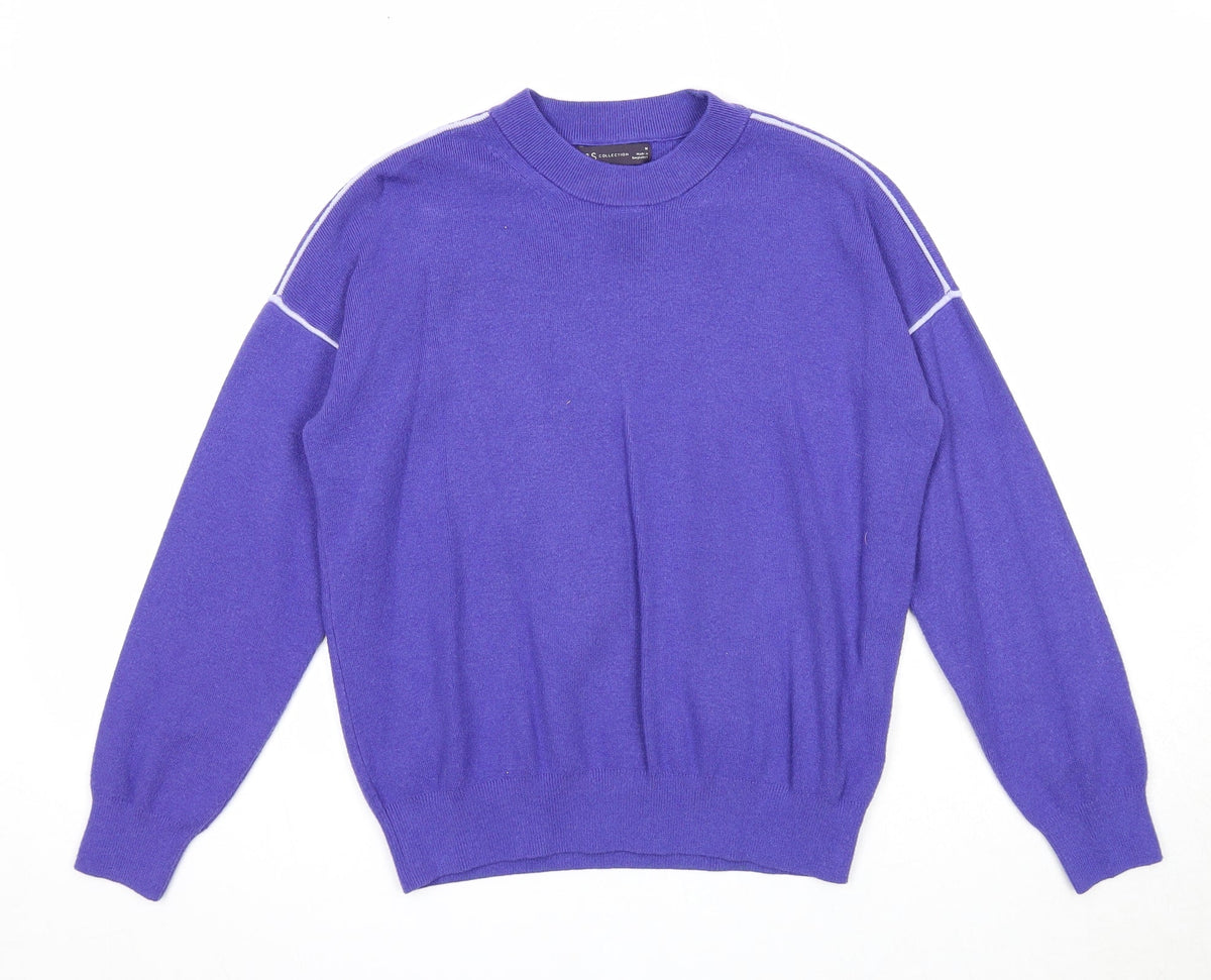 Marks and Spencer Womens Purple Round Neck Viscose Pullover Jumper Size M