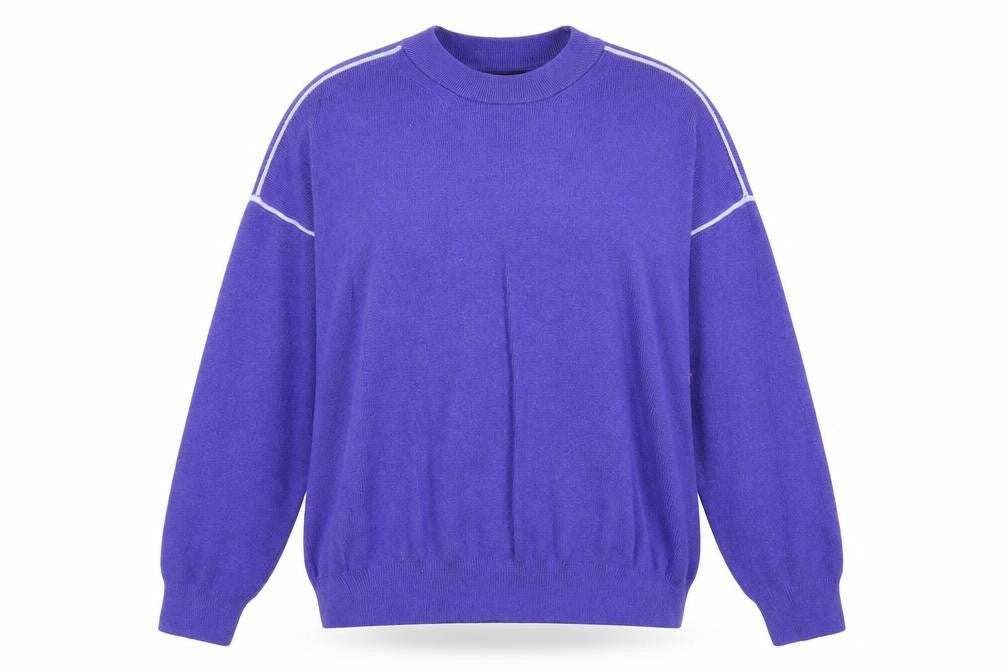 Marks and Spencer Womens Purple Round Neck Viscose Pullover Jumper Size M