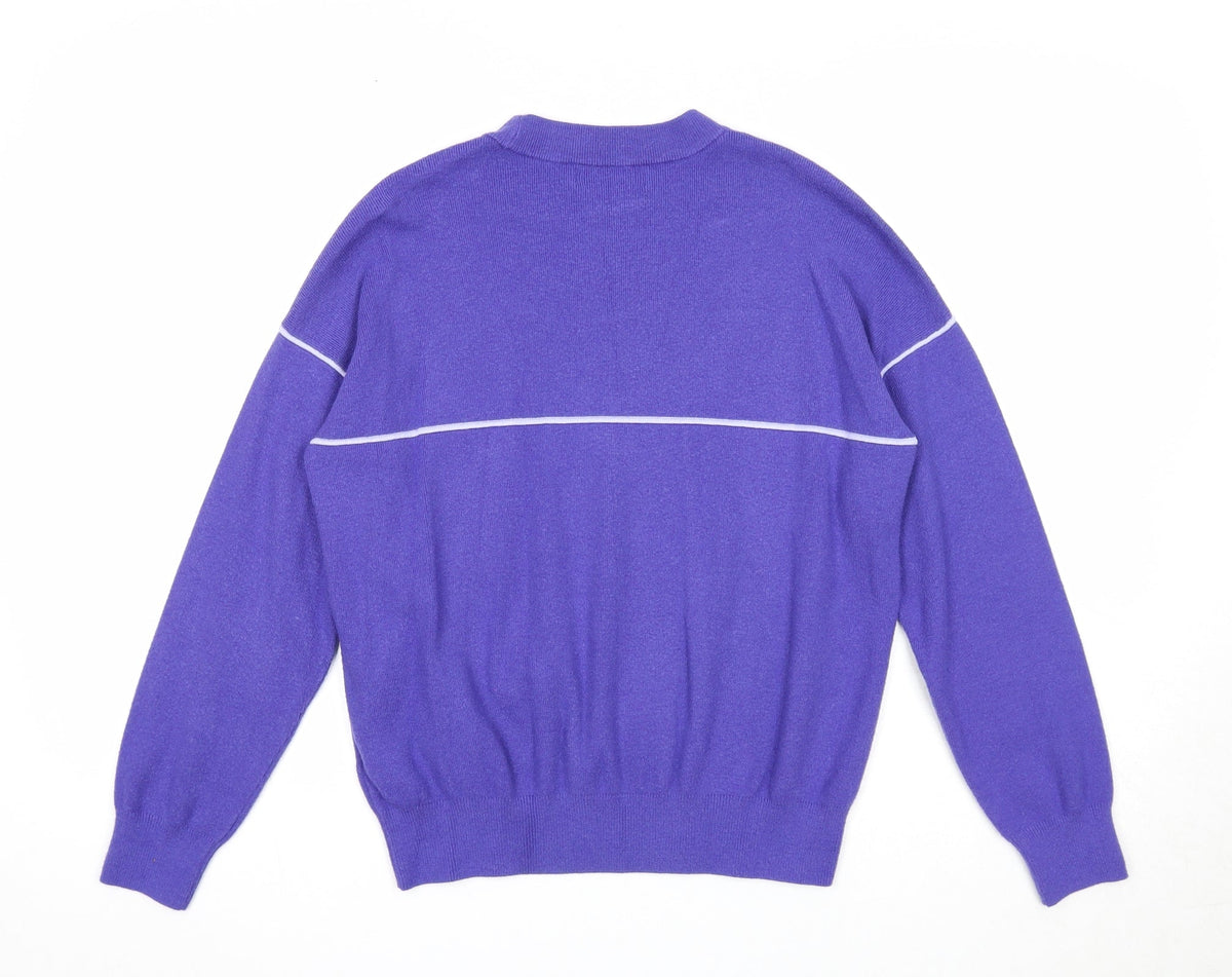 Marks and Spencer Womens Purple Round Neck Viscose Pullover Jumper Size M