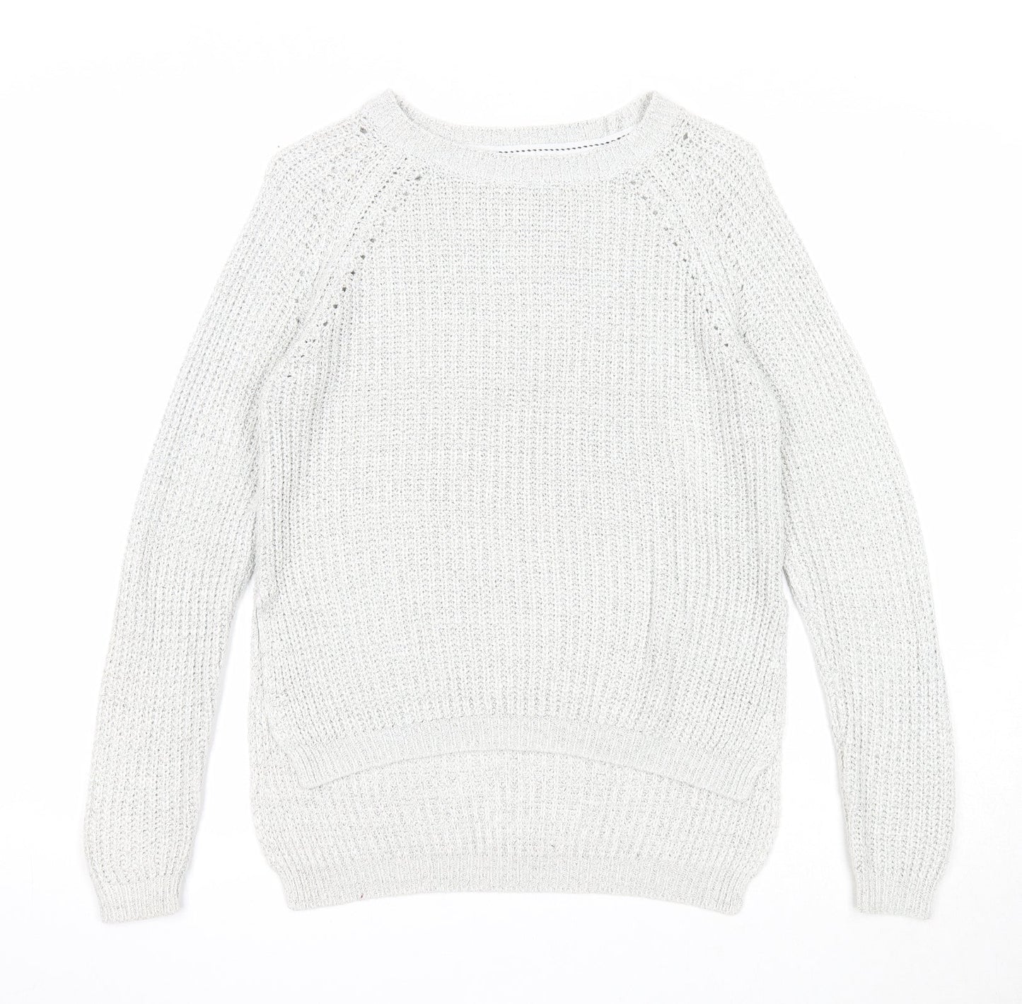 Papaya Womens Ivory Boat Neck Acrylic Pullover Jumper Size S