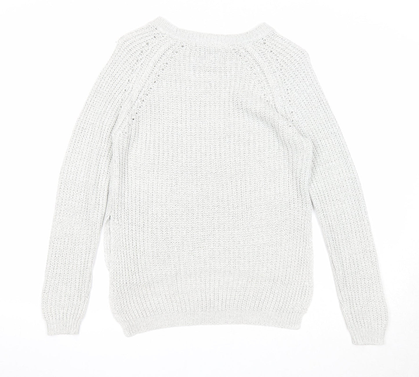 Papaya Womens Ivory Boat Neck Acrylic Pullover Jumper Size S