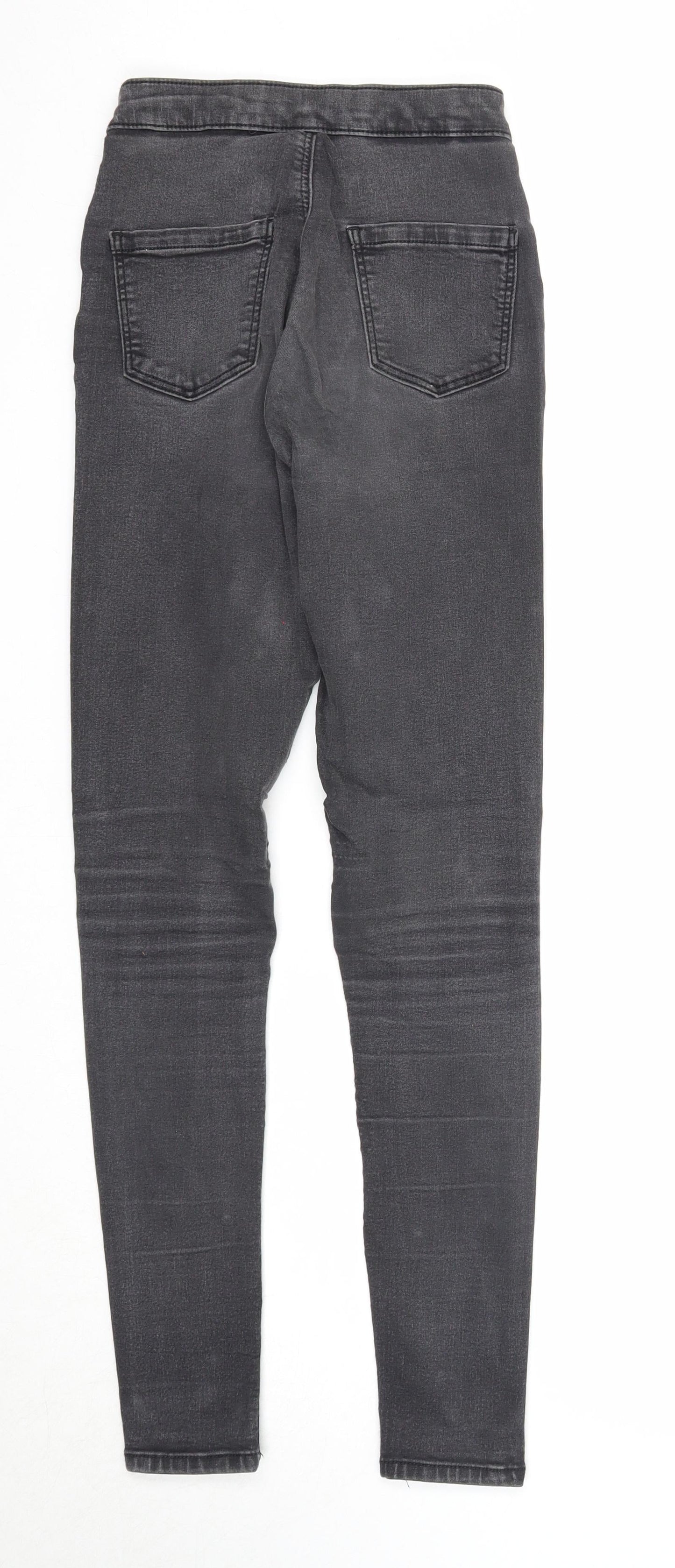 Topshop Womens Black Cotton Skinny Jeans Size 26 in L32 in Regular Zip