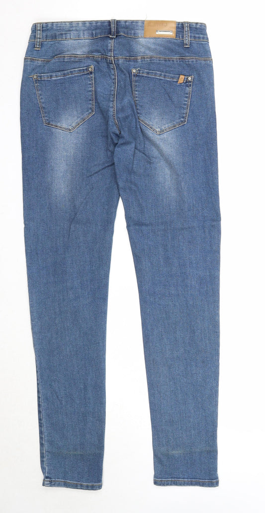 Preworn Womens Blue Cotton Skinny Jeans Size 29 in Regular Zip