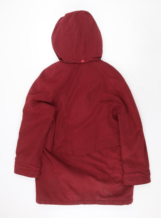 Bonmarché Womens Red Rain Coat Coat Size S Zip