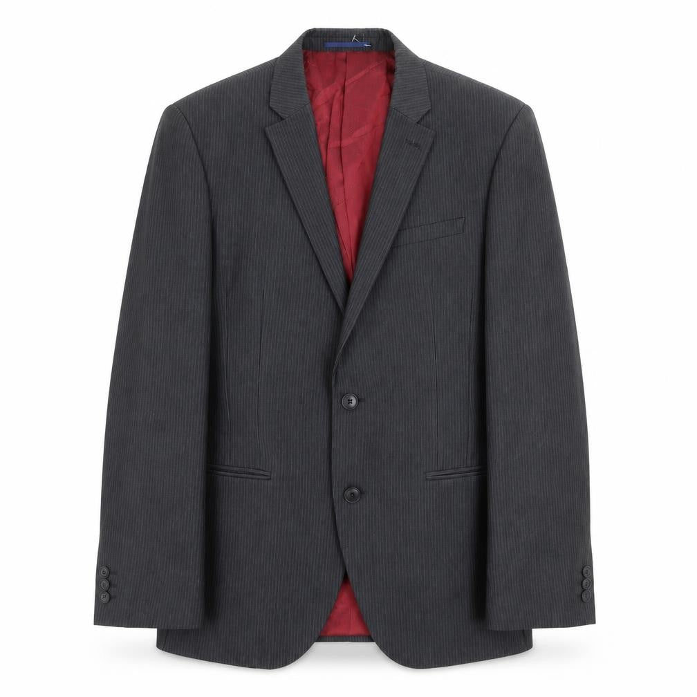 NEXT Mens Grey Striped Polyester Jacket Suit Jacket Size 40 Regular