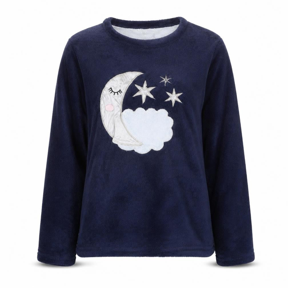 Love to Lounge Womens Blue Geometric Polyester Top Pyjama Top Size XS - Moon and Stars