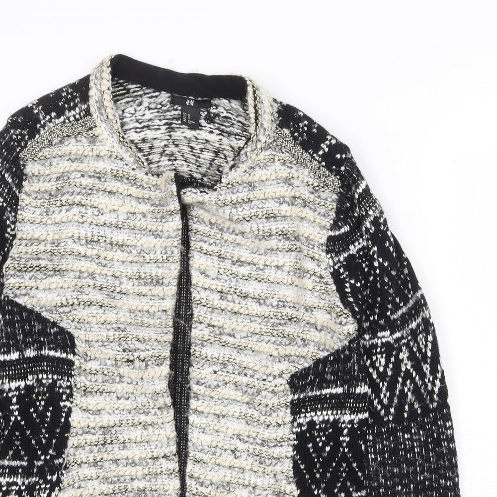 H&M Womens Black Geometric Jacket Size XS
