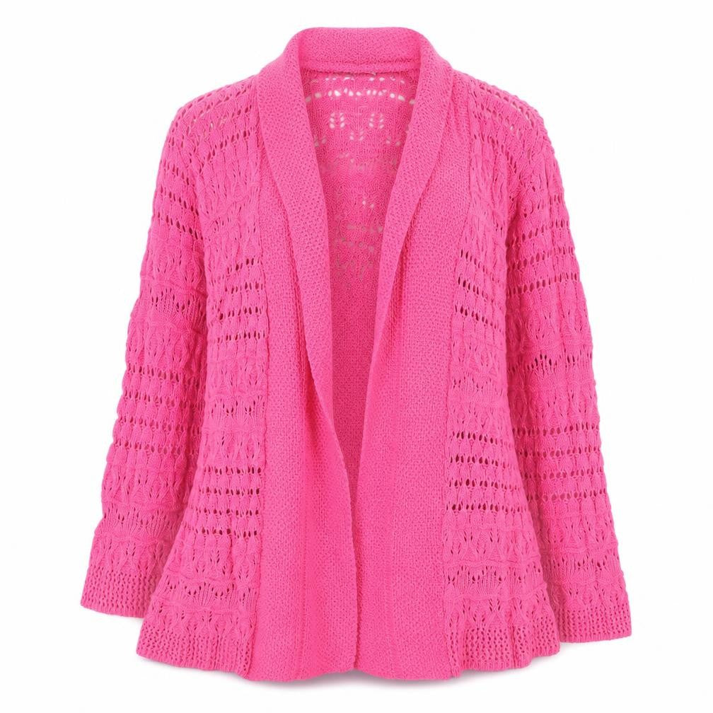 Casamia Womens Pink V-Neck Cotton Cardigan Jumper Size S