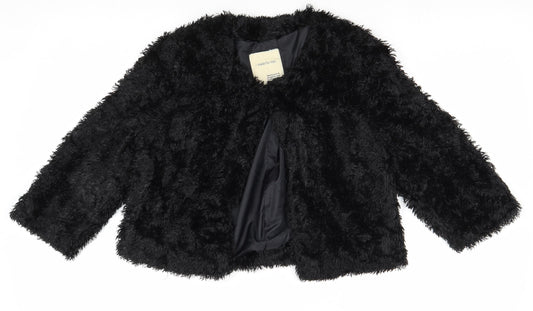 NEXT Womens Black Jacket Coatigan Size 10 Hook & Loop
