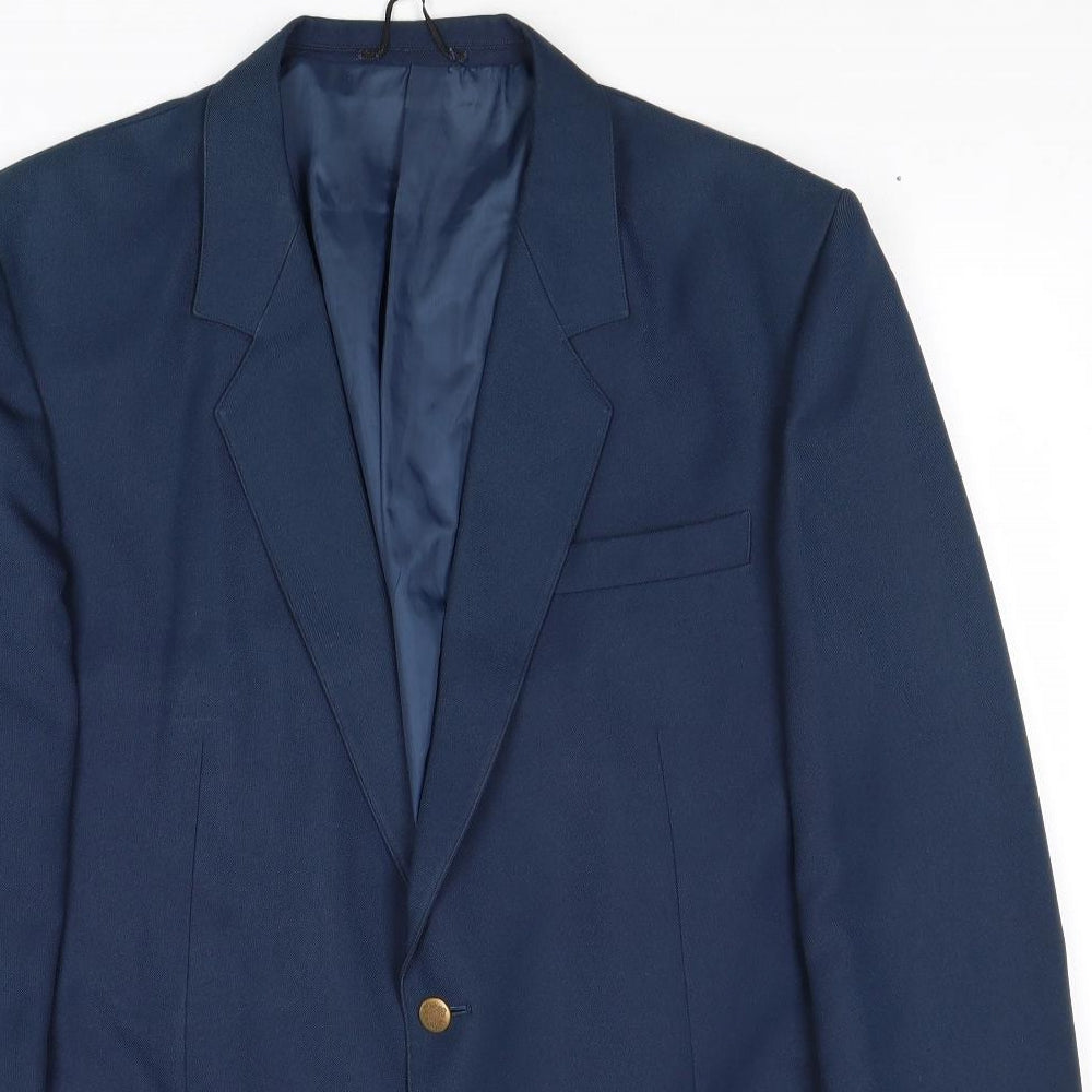 Classic Man Mens Blue Polyester Jacket Blazer Size 42 Regular