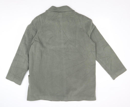 EWM Womens Green Overcoat Coat Size 16 Button
