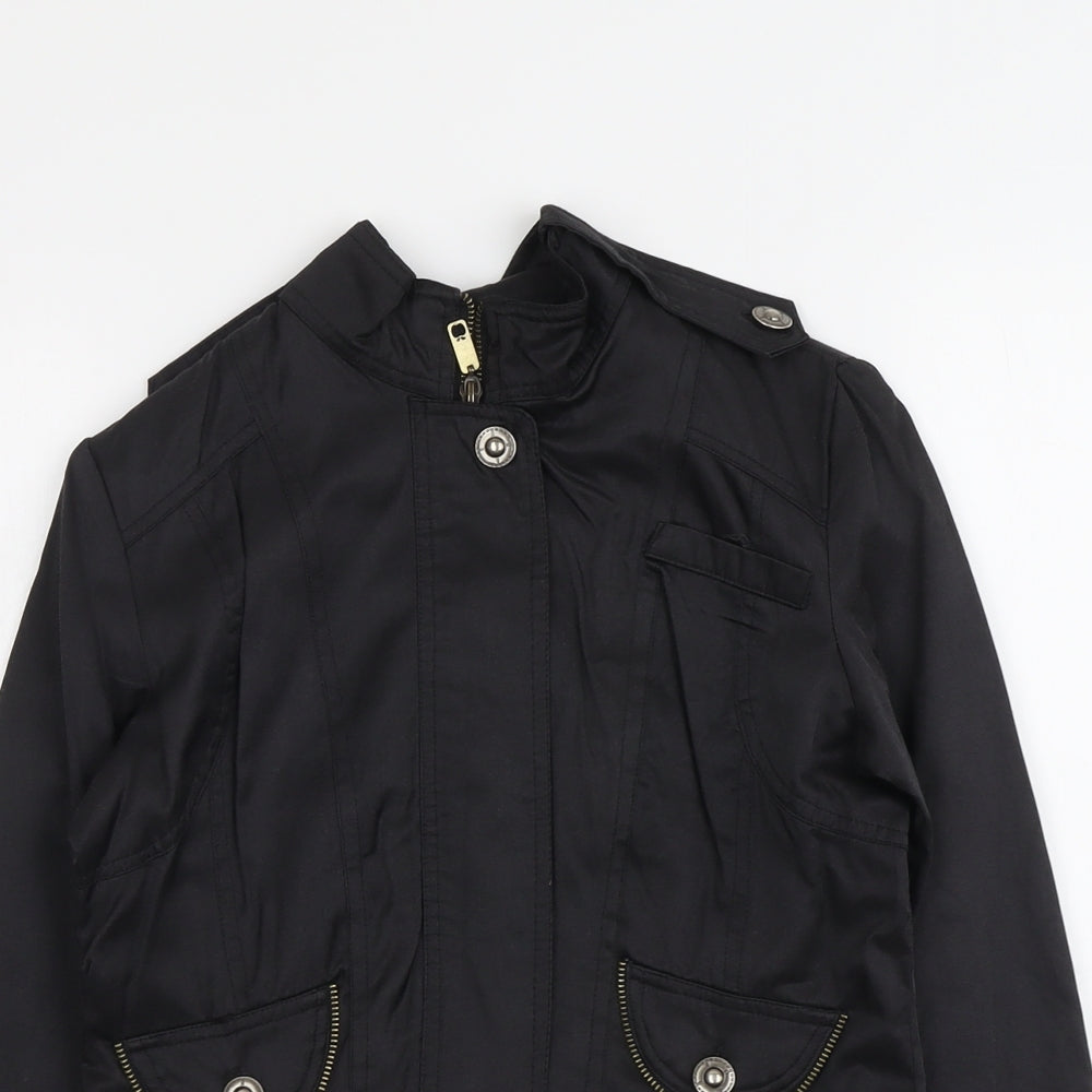 Zara Womens Black Jacket Size 4 Zip