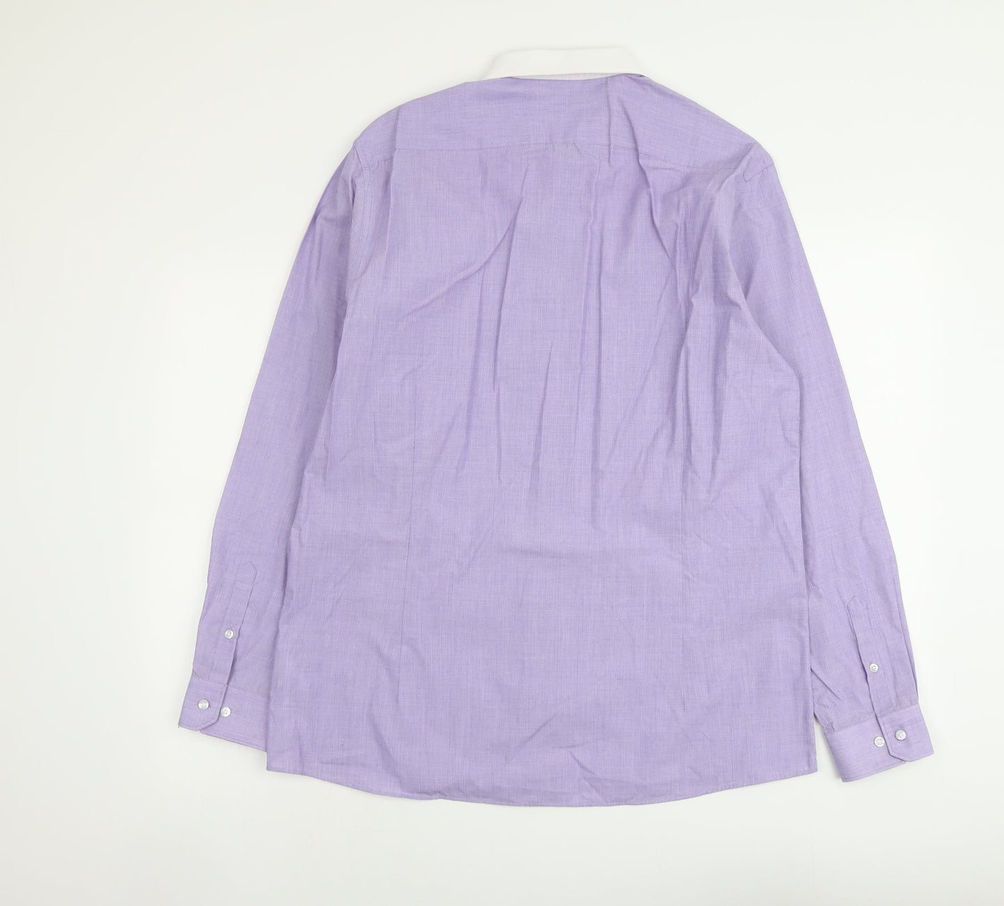 Red Herring Mens Purple Polyester Button-Up Size 16.5 Collared Button