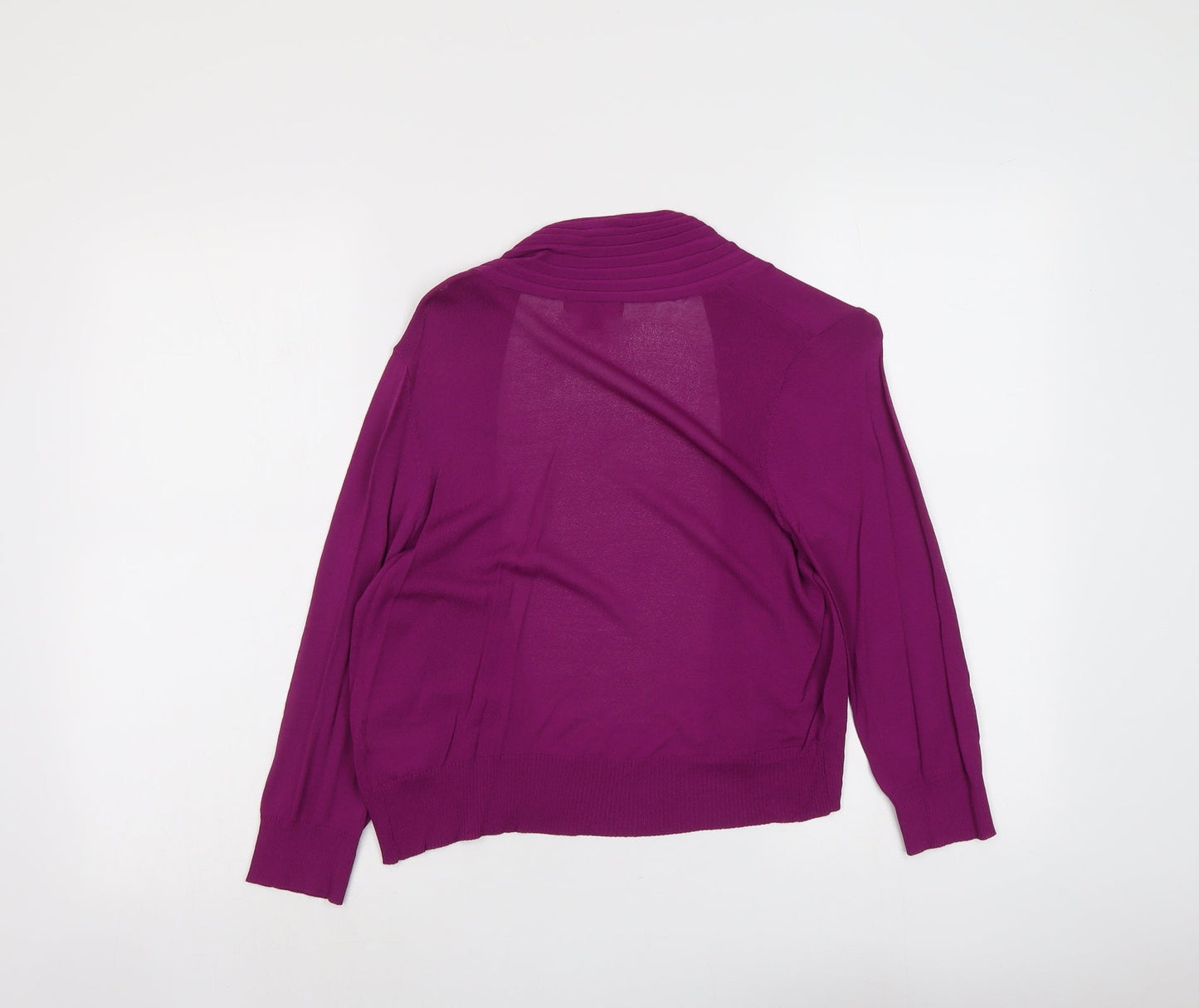 Monsoon Womens Purple V-Neck Viscose Pullover Jumper Size 14