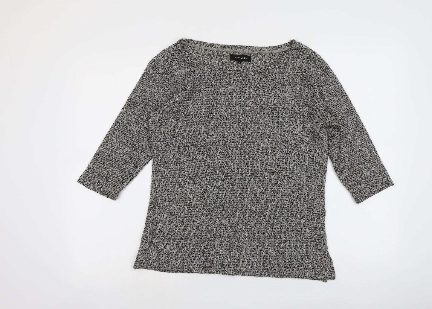 New Look Womens Grey Boat Neck Polyester Pullover Jumper Size 10