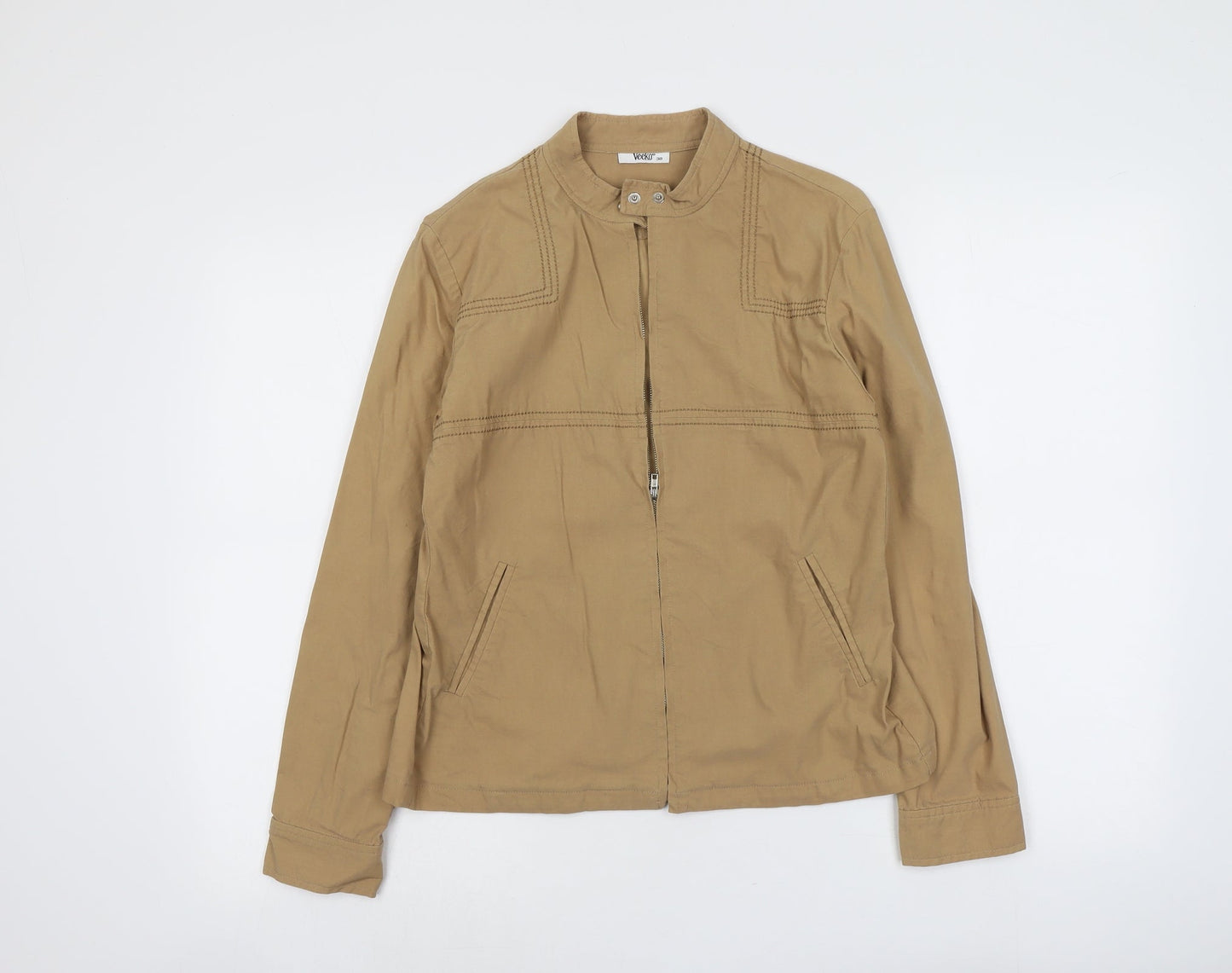 Veeko Womens Beige Jacket Size 10 Zip