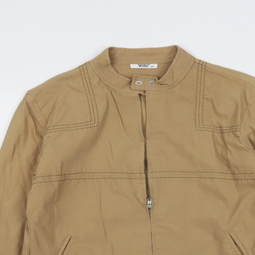 Veeko Womens Beige Jacket Size 10 Zip