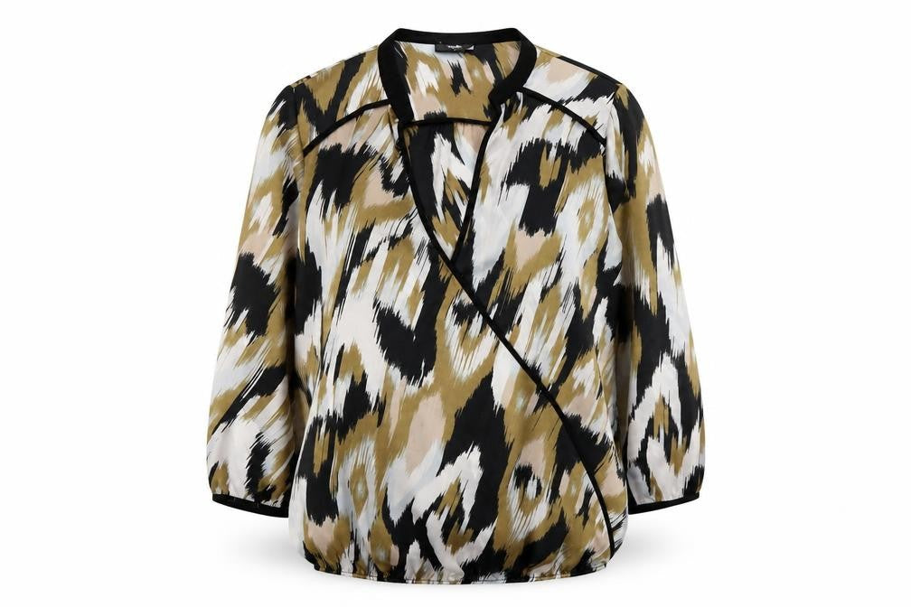 Wallis Womens Multicoloured Geometric Polyester Basic Blouse Size S V-Neck