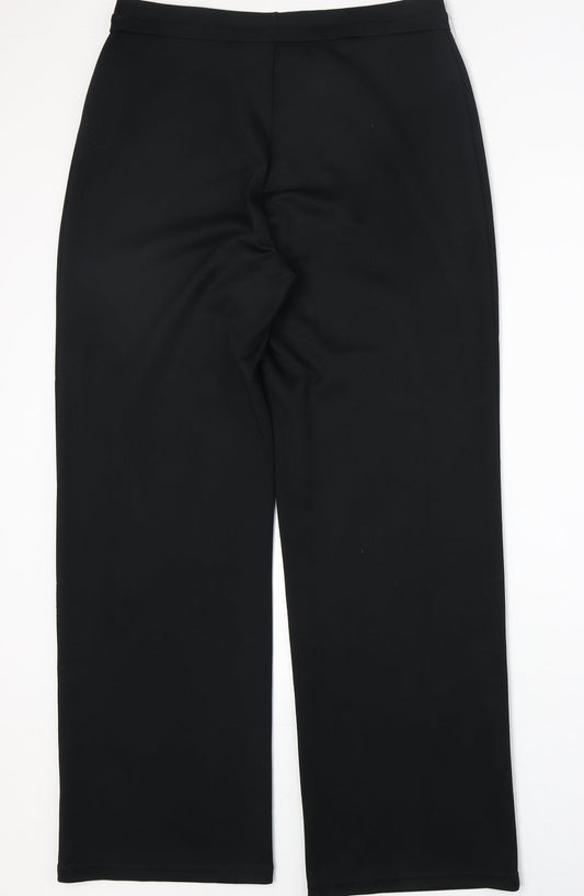 Liquid Womens Black Polyester Trousers Size 34 in Regular