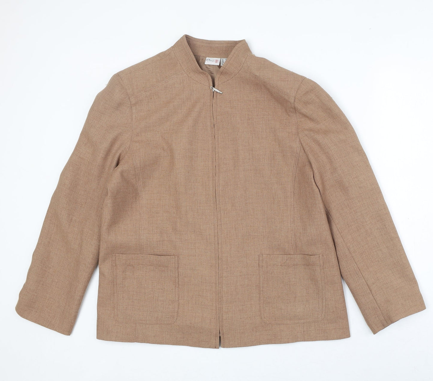Oscar B Womens Brown Jacket Size 18 Zip
