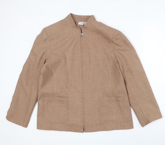 Oscar B Womens Brown Jacket Size 18 Zip