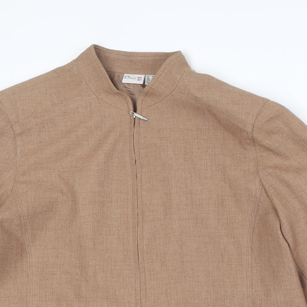 Oscar B Womens Brown Jacket Size 18 Zip