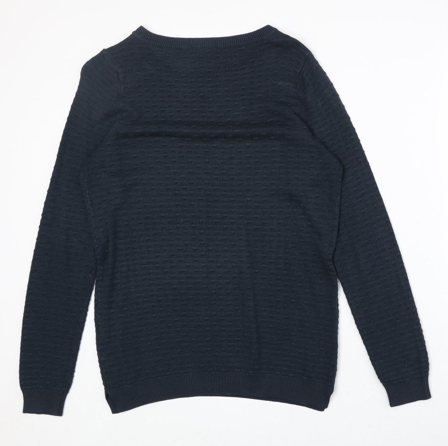 VILA Womens Blue Round Neck Acrylic Pullover Jumper Size M