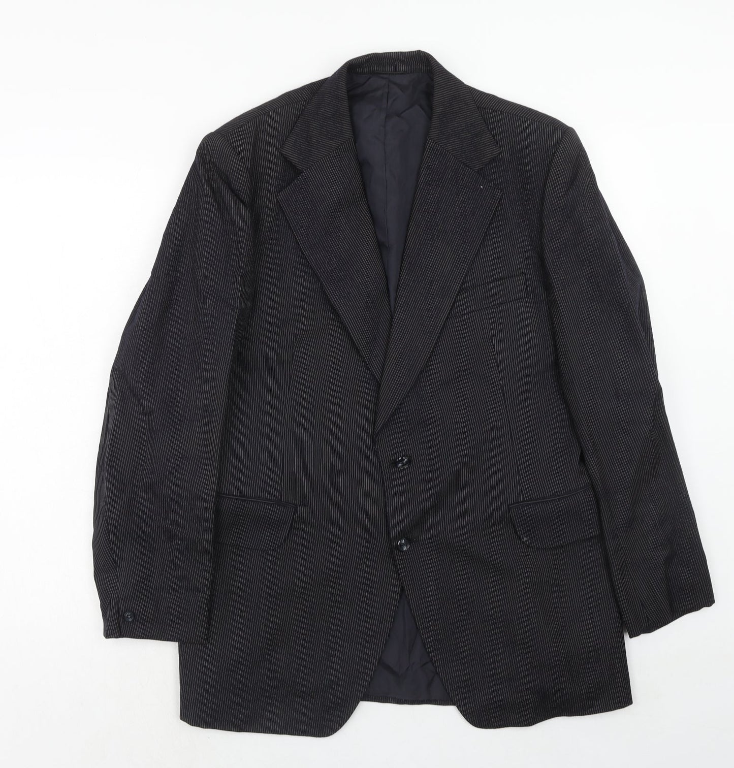 Hepton Mens Blue Striped Wool Jacket Suit Jacket Size 40 Regular
